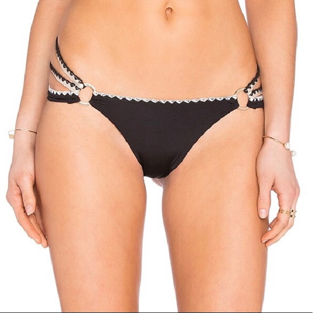 {beach bunny} - LOVE STITCH - SKIMPY RUCHED BACK BOTTOM - black
